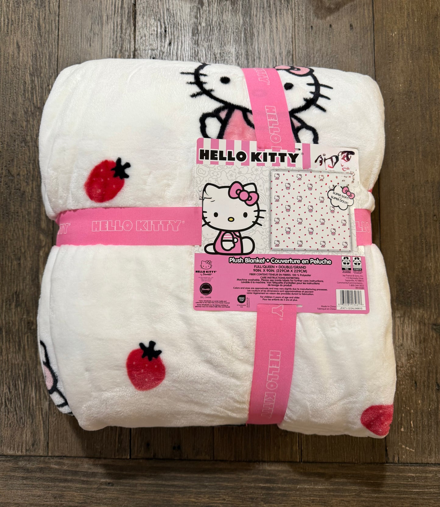 Kitty & Strawberries Blanket