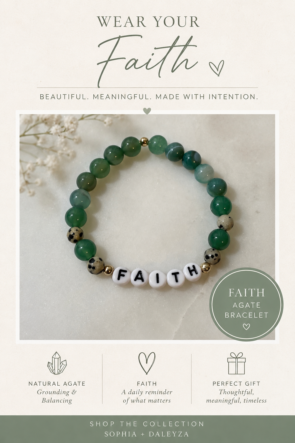 FAITH Agate Bracelet