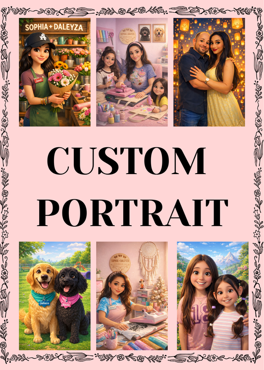 Custom Cartoon Portrait - Digital Download