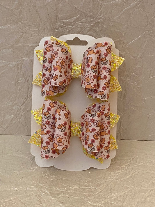 Set of 2 Bows -  Honey Bear