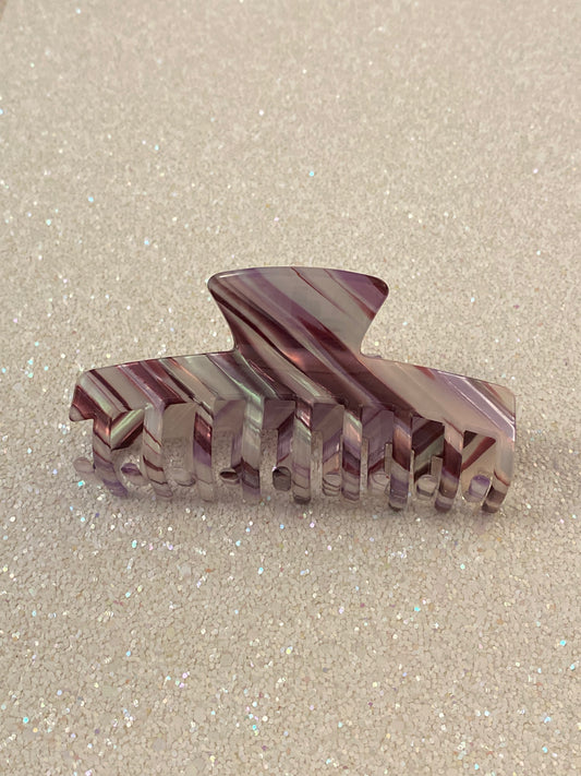 Stripped Purple Large Claw Clip