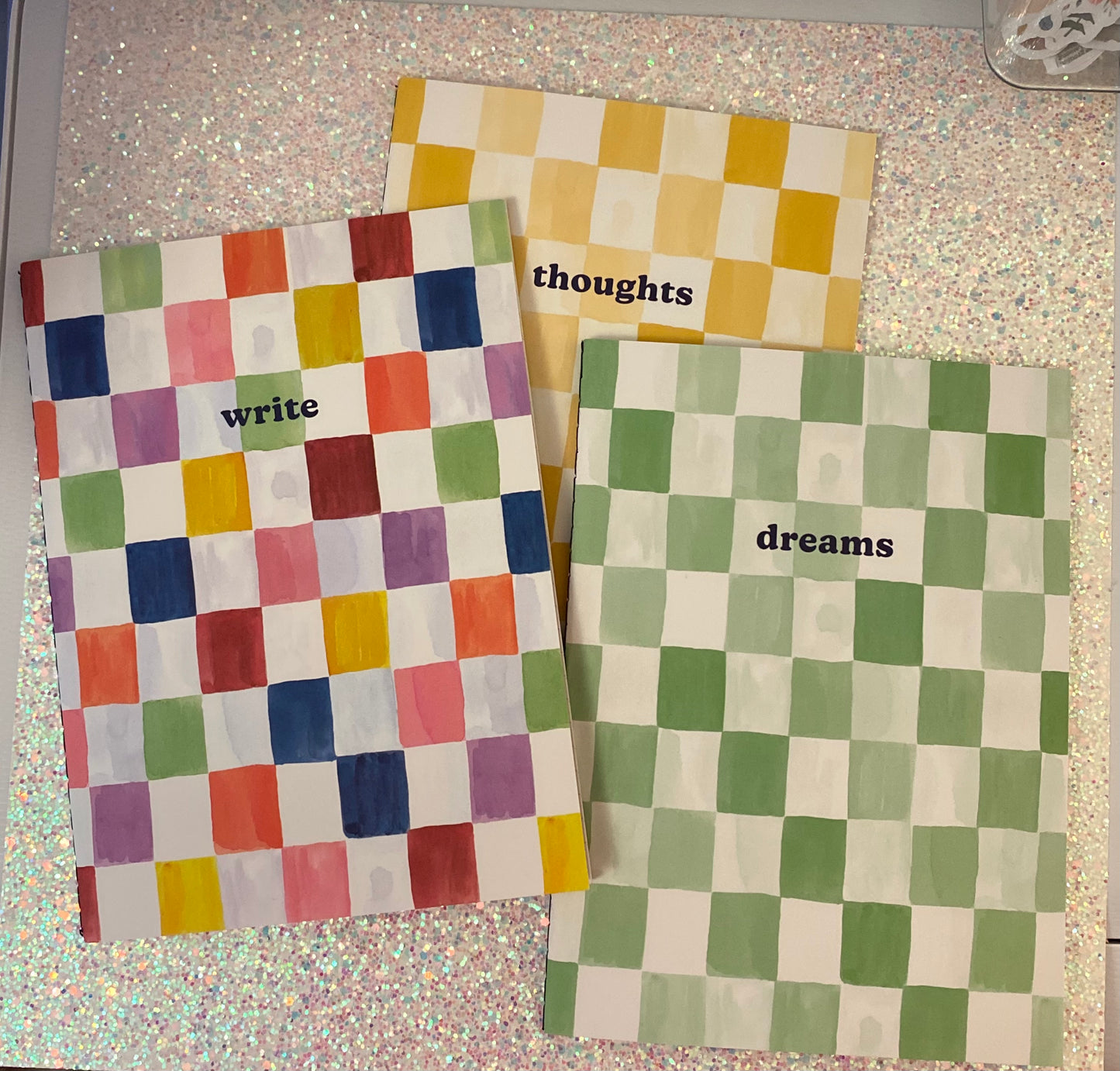 Retro Checkered Journal set of 3