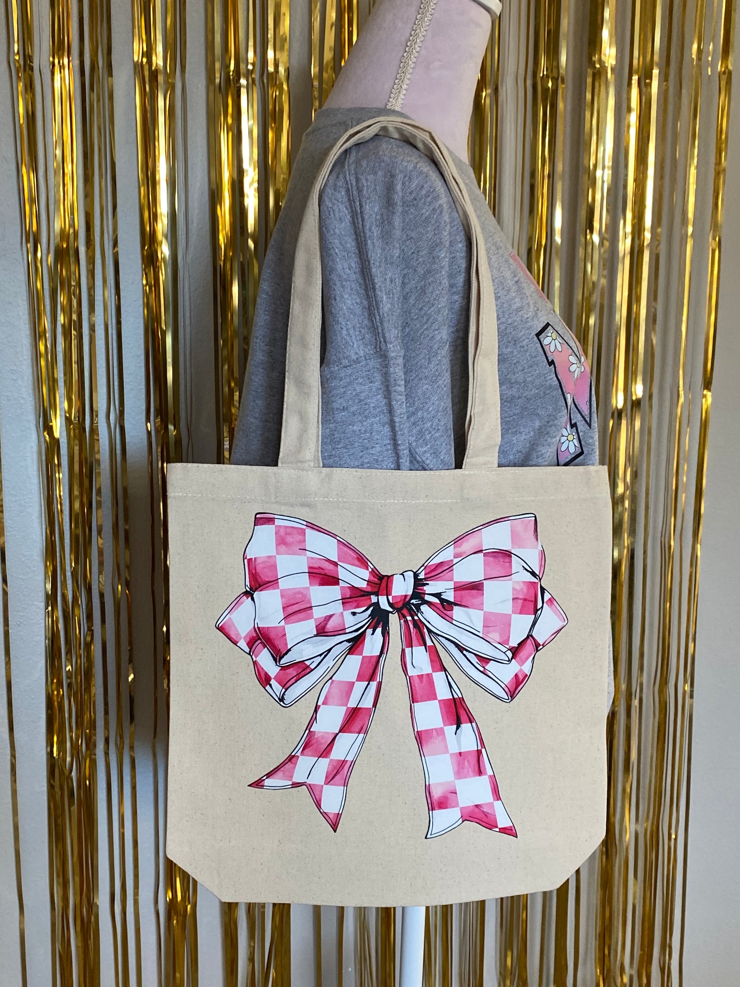 Pink Bow Tote Bag