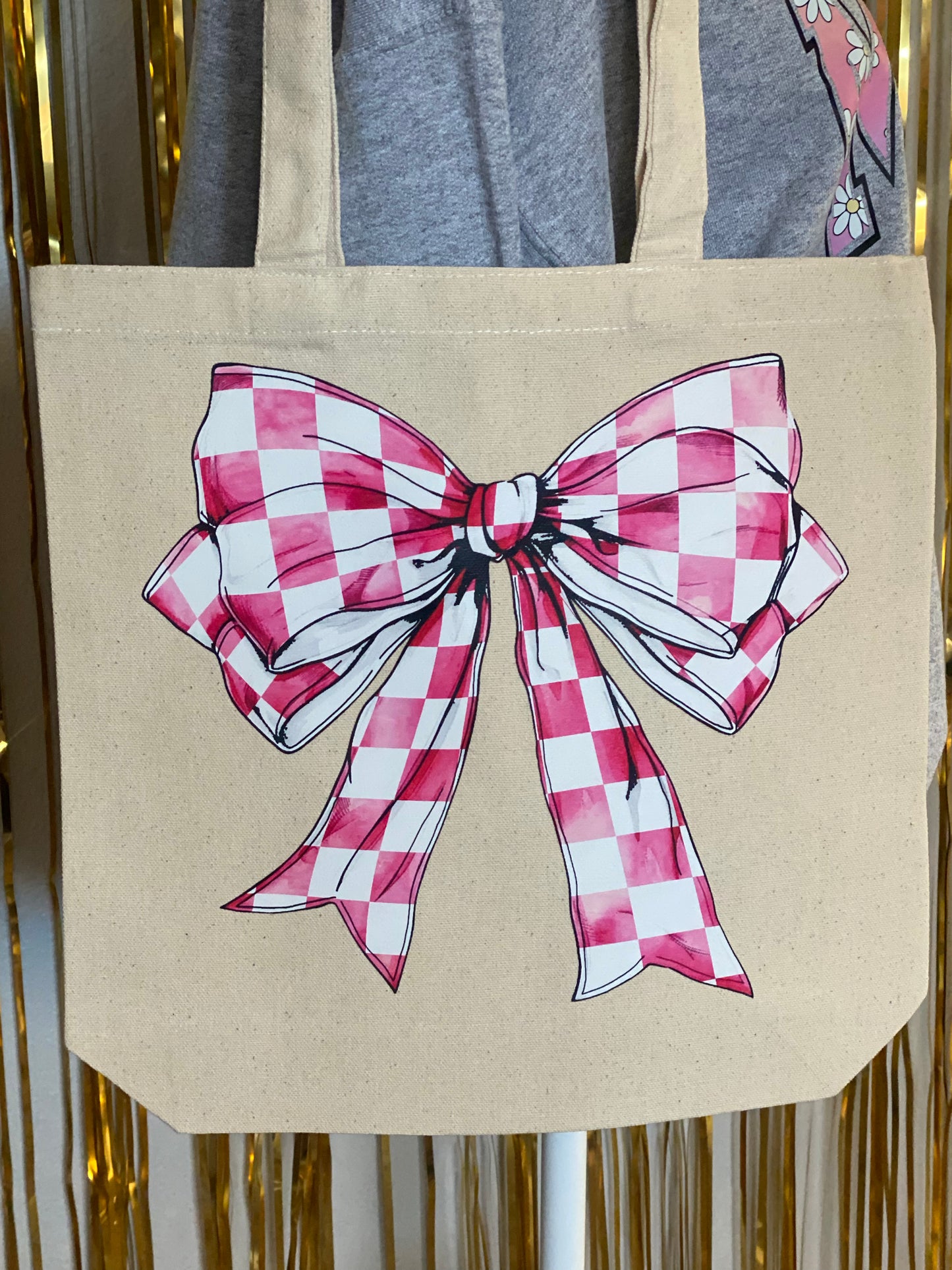 Pink Bow Tote Bag