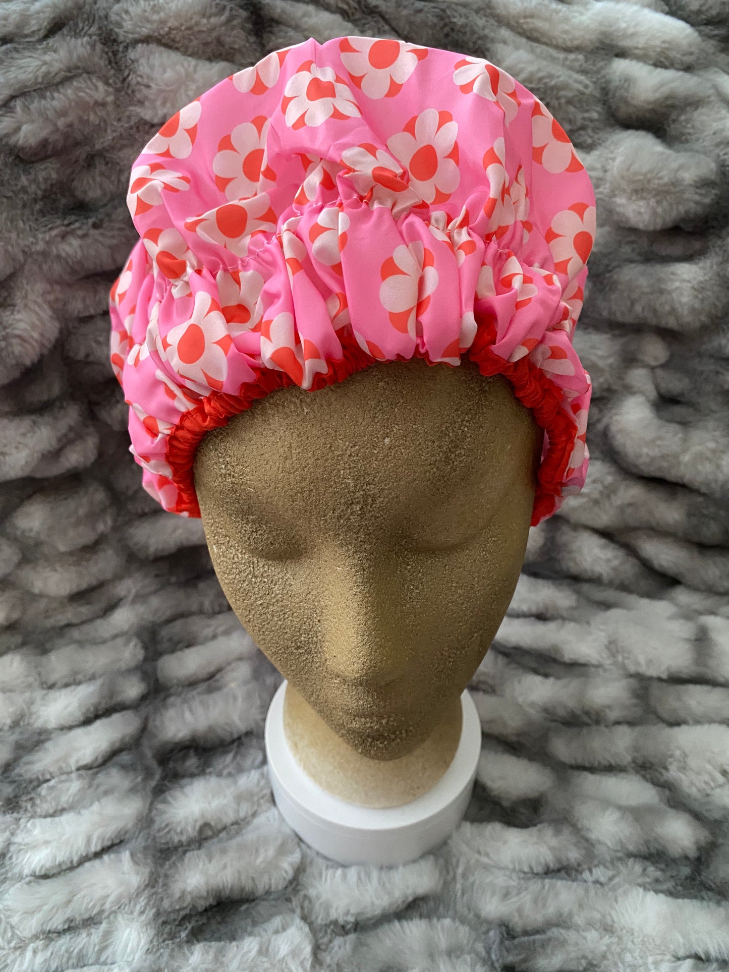 Pink Floral Shower Cap