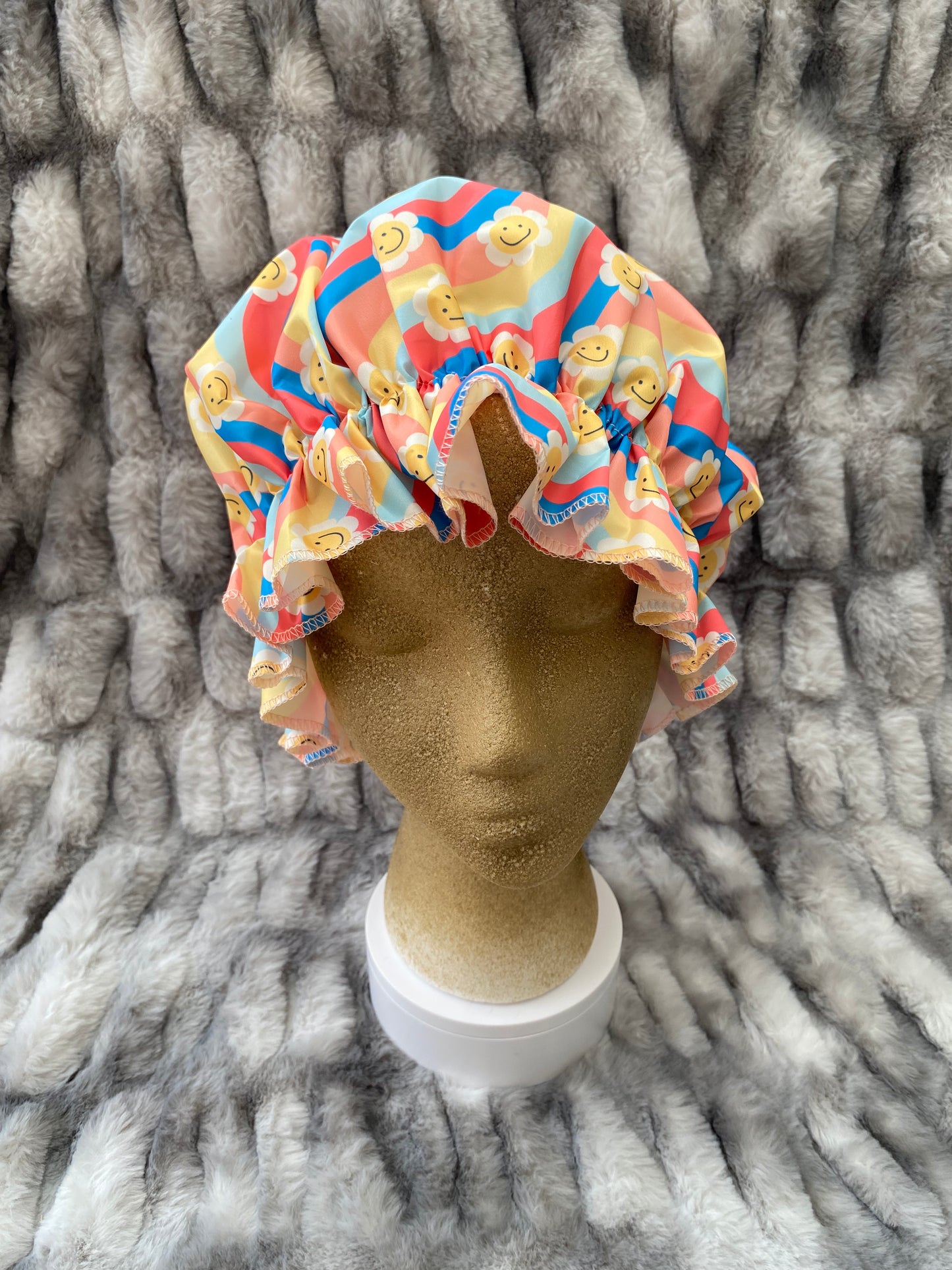 Happy Flower Shower Cap