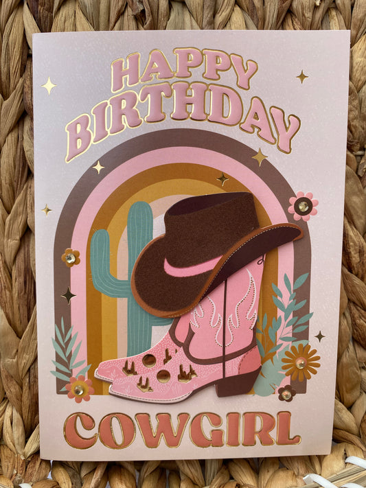 Cowgirl Birthday Card