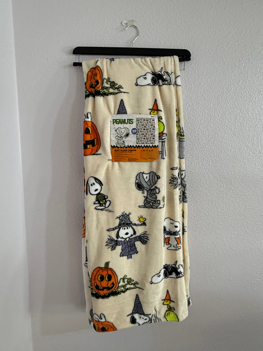 White Pup Halloween Throw