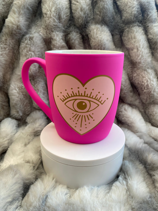 Hot Pink Evil Eye Mug