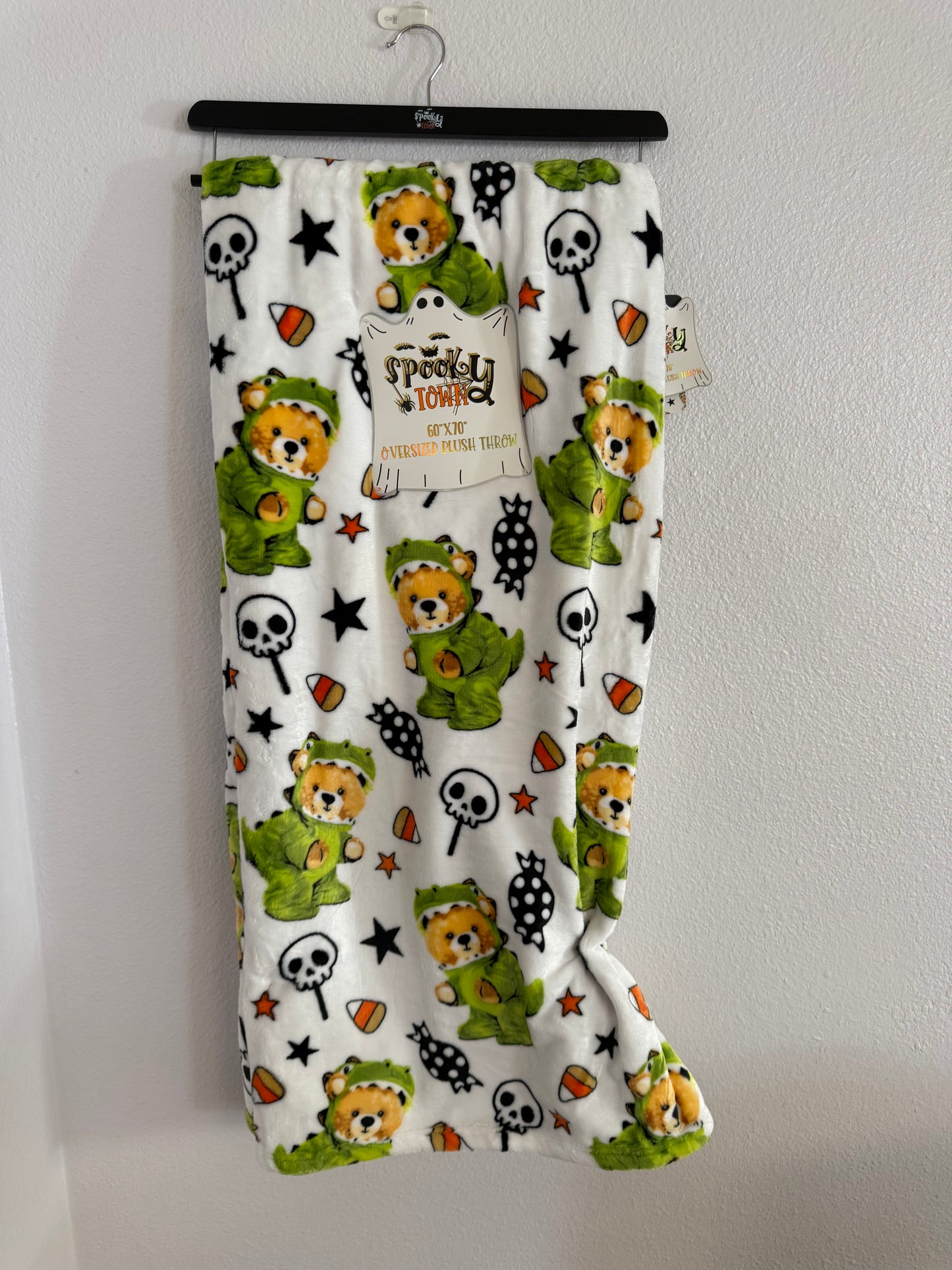 Teddy Dino Plush Throw