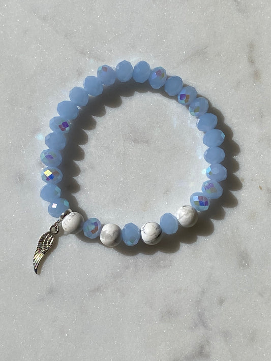 Angel G/ Howlite Bracelet