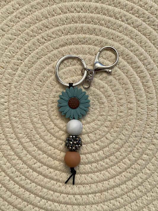 Indigo Flower Keychain